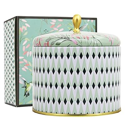 La Jolie Muse Bougie Parfumée 400g Bougie De Cire De Thé Blanc Naturelle 2 Grandes Mèches De Canette De 80Heures
