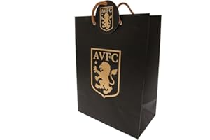 ASTON VILLA F.C. Gift Bag Aston Villa FC Official Merchandise, Black, Approx 33cm x 24cm