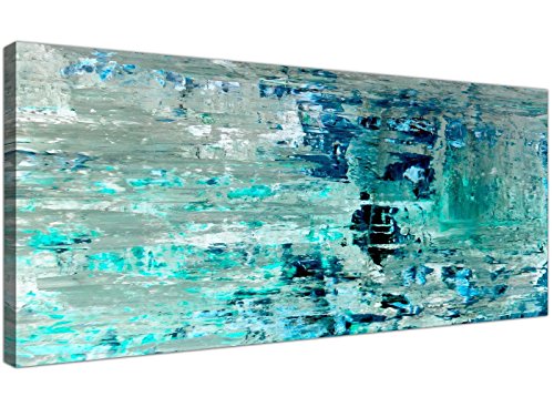 Wallfillers - 1333 - Stampa su tela turchese astratta, moderna, larghezza 120 cm