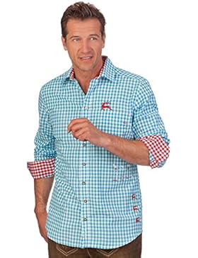 H1436 - Hemd langer Arm - SLIM/REGULAR - ALPENJÄGER - türkis, apfelgrün, flieder