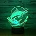 Produktbild Angeln 3D Led Licht Stereo Acryl Nachtlampe Fisch Essen Köder Stimmung Beleuchtung 7 Farben Ändern Illusion Geburtstagsgeschenk Kinder Spielzeug 3D Nachtlicht
