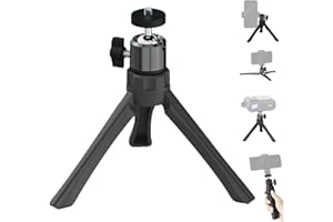 Horlat Mini Trípode Proyector WiFi con Cabezal Giratorio Metálico 360° para Cámara, Mini Proyector