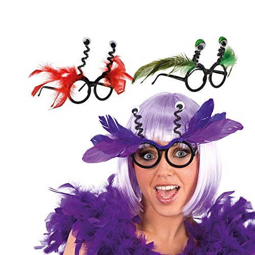 Preisvergleich Produktbild Brille Glubschi mit Federn Lustige Vogelbrille Vogelmaske