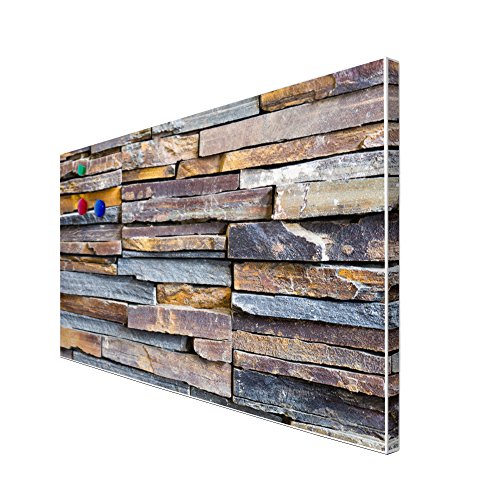banjado – Design Magnetwand Memoboard 78cm x 37cm quer mit Motiv Naturstein - 3