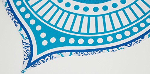 Einzigartige Kollektion von rawyal Crafts Runde Lotus Blumen Mandala Wandteppich, indisches Hippie-100% Baumwolle Floral Star Mandala Outdoor Beach Roundie, Floral Circle Design/Form 182,9 cm - 4