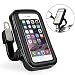 Produktbild ikalula Motorrad Handyhalterung Universal, 360 Grad Drehbar Wasserdicht Motorrad Rückspiegel Handy Halterung Fahrrad PVC Touch-Screen Schutzhülle Tasche für bis zu 5,5 Zoll Smartphone und GPS, Schwarz