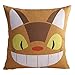 Cartoon Japanese Style Miyazaki Hayao Totoro Series Gift Soft Cotton Blend Linen Throw Pillow Case Decor Cushion Covers Square 18x18 Inch 45x45cm (Yellow)