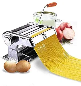 JJ BROTHERS? Pasta Maker Machine Hand Crank - Stainless Steel, Manual Noodle Making Tools Rolling Press Kit Kitchen Accessories Best for Homemade Noodles, Spaghetti, Fresh Dough