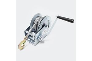 JHONSORR GERMANY DESIGN Jhonsorr Verricello manuale,vericello forestale, paranco,Montacarichi Argano Manuale 360kg acciaio zincato 8m cavo agricoltura cantieri fai da te barche e auto