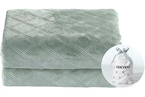 CREVENT Fuzzy Baby Throw Blanket Neutral, Super Soft Plush Blanket for Baby Boys and Girls/Newborns/Infant/Toddler (75X100cm Laurel Green)