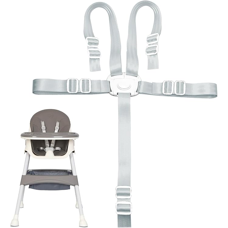 Ceinture Sécurité 5 Points Harnais Pour Poussette Chaise Haute - Sangle Ajustable Universelle Bébé
