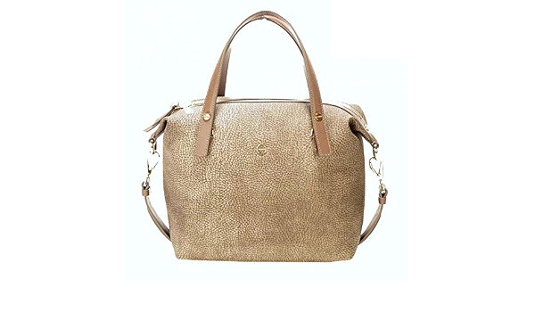 Borbonese BAULETTO SMALL IN GRAFFITI E PELLE color MUD TAUPY BEIGE : Amazon.it:  Valigeria