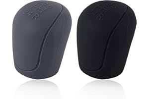 AWAVM 2 Schalthebelabdeckungen Silikon Schalthebelabdeckung Auto Universal Schaltknauf Silikon Gummi Auto Handbremse Abdeckung (Schwarz und Grau)