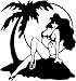 Produktbild Paradise Island Sexy Girl Vinyl Decal Sticker Bumper Car Truck Window- 6" Tall Gloss Black Color