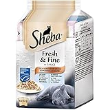 Sheba Katzenfutter Nassfutter FreshundFine Sauce mit Fisch und Gemüse, 300 g