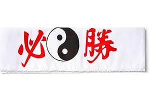 Playwell - Fascia per capelli per arti marziali, colore: bianco