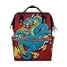 Produktbild bennigiry Japanische Dragon Wickeltasche Rucksack groß Kapazität Reise Back Pack Wickeltaschen Organizer Multifunktions-Baby Staubbeutel für Mama