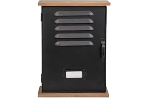 ootb Armoire à clés avec 6 crochets en bois et métal - 20 à 27,5 cm - Fermeture magnétique