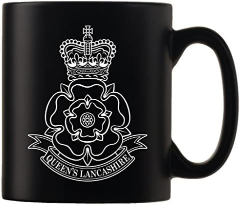 The Queen's Lancashire Regiment Personalised Black Satin Mug