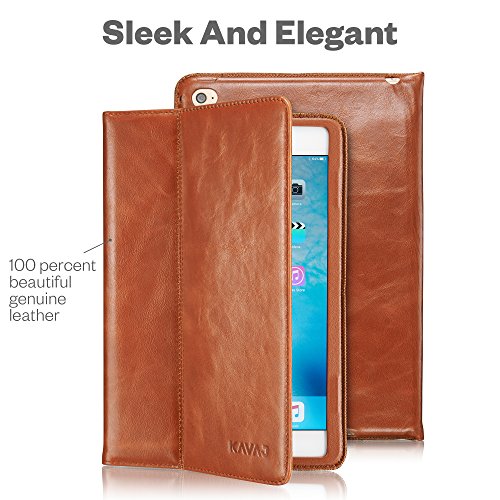 KAVAJ iPad mini 4 Hülle Echtleder Case „Berlin“ für das Apple iPad mini 4 Cognac-Braun aus echtem Leder mit Stand und Auto Schlaf/Aufwachenen Funktion. Dünnes Smart-Cover Schutzhülle Tasche Lederhülle - 2
