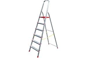 SICOS - Scala da 3 a 8 gradini in alluminio modello DOMINA EN portata da 150kg (6 gradini)