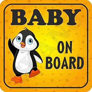 CVANU Baby On Board Kids Safety Warning Sticker for Driver, Safety Caution Sign Stickers CV-12