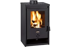 Dttra Kaminofen, 9 kW, Schwarz, Holz, Kohlenstoffstahl