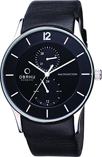 Obaku Denmark Herren-Armbanduhr XL Analog Quarz Leder V157GMCBRB Obaku Denmark Herren-Armbanduhr XL Analog Quarz Leder V157GMCBRB