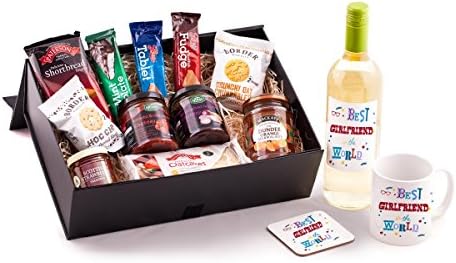 Girlfriend Birthday Hamper - Unique 'Best Girlfriend in the World' hamper for Birthday, Christmas, Well Done or Thank You gift. Includes Best Girlfriend wine, mug and coaster to make a special present.