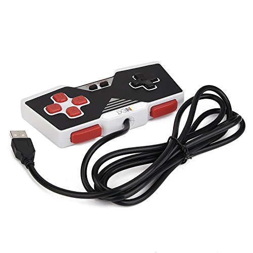 iNNEXT 2x SNES USB Controller SNES Mando Gamepad Joystickde juegos para PC Windows Mac Raspberry Pi NES SNES Emulator Negro