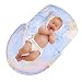 0-2 Years Baby Bed Mosquito Net, Portable Folding Travel Crib Bed Canopy Tent With Pillow,Mosquito Protection Breathable Cotton Baby Tent Beach Play Tent Mosquito Protection (Blue)