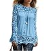Produktbild Bluse Damen Sunnyadrain Fashion Langarm Shirt Casual Lace Bluse Loose Cotton Tops T Shirt