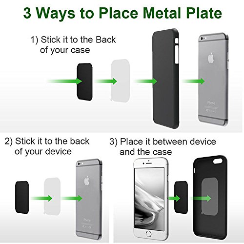 MEACOM MetallplÃ¤ttchen Set 4 StÃ¼ck Handy Halterung Metall PlÃ¤ttchen Ersatz 3M-RÃ¼ckseite Magnet KFZ Halterungen Metallplatte Phone Halter Platte fÃ¼r Handy und GPSï¼ˆ2 Rechteck und 2 Rundeï¼‰