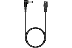 ‎TONTON Tonton Przedłużacz DC 12 V, 5,5 mm x 2,1 mm, zasilacz DC, przedłużacz DC, kabel przyłączeniowy 90 stopni, kąt prosty, kabel przyłączeniowy do kamery monitorującej, kamer sieciowych IP, DVR itd. 5 m (1