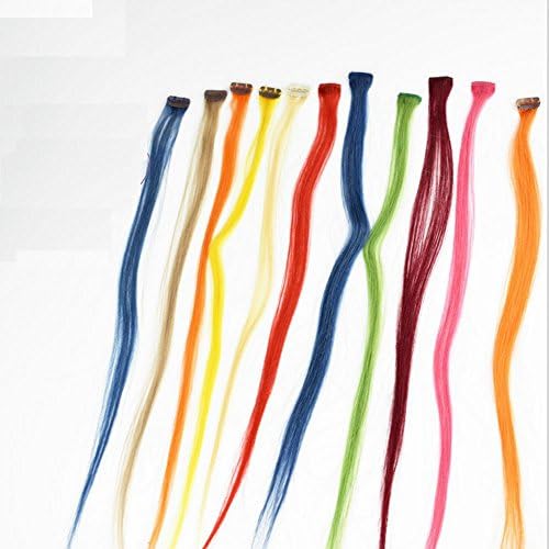 Meydlee Hair Bundles Bundle 3 Multi-Colors 3 Colors Random Mix Party Highlights Colorful Clip In Human Hair Extensions,18 Inch,2gram/pc , brown