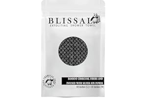 Blissal Exfoliating Shower Towel - Body Scrub Glove for Smooth & Glowing Skin (Black, 1)