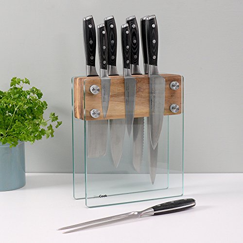 ProCook Professional X50 Messerset, 8-teilig mit Messerblock aus Glas - 2