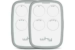 1Control WHY, 2 Radiocomandi Universali a 4 Tasti, Apre Cancelli e Porte Garage Controllati da Remoto, Copia fino a 750 Radiocomandi Rolling Code, Controlla fino a 4 Accessi, Bianco, Made in Italy