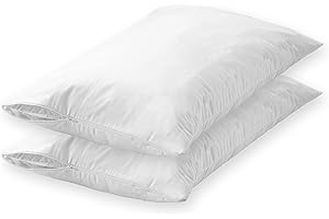 GIOVANNI DOLCINOTTI MADE IN ITALY Giovanni Dolcinotti Bed Collection Basic | Set 2 Federe Copricuscino con Cerniera 40x80 cm - Antiacaro e Traspirante, Cotone