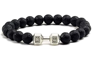 GENERISCH Bracciale da uomo in pietra naturale, bracciale sportivo, crossfit, powerlifting, yoga, spessore 8 mm