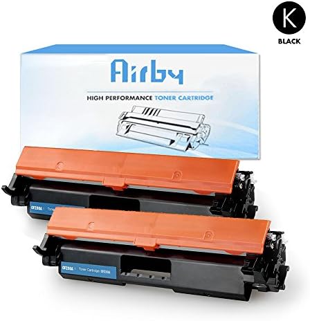 2x Airby® New Compatible HP CF230A 30A Toner Cartridge Black for HP LaserJet M203d, M203dn, M203dw and MFP M227d, MFP M227fdn, MFP M227fdw, MFP M227sdn Printers (New Compatible Chip included)