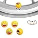 Produktbild ozuar 4 Stück Reifen Ventil Gap Reifen Ventil Gap Vorbau Kappen Radkappen Tire Schutz Staubdicht Verschleißfest Universal für Autos Trucks Motorräder Electro Mobile Tonabnehmer weiß Smile s