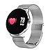 Produktbild squarex Fitness Tracker Blutdruck Herzfrequenz Activity Tracker Bluetooth Wireless Smart Watch, Damen, Silber, AS Show