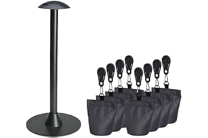 PACIFIC LIFESTYLE Platinum AeroCover Sandbags & Support Pole Set | Heavy Duty Cover Support Anti Pooling | Outdoor Furniture Secure System | Waterproof Pole And Set of 8 Weigh Down Sand Bag Covers (Empty)