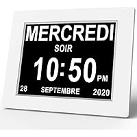 8 Pouce LCD Horloge Numérique Calendrier N11 avec Date Jour Et Heure Horloge Non-Abrégée Auto Dimming 8 Langues HD Display Rappel | Leroy Merlin