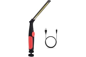 ‎AURIVER AuRiver Arbeitsleuchte LED Akku mit Magnet Faltbar, Arbeitslampe LED Werkstatt, Werkstattlampe Arbeitslicht für Auto Reparatur, Werkstatt, Garage, Camping, Notbeleuchtung (Rot)