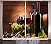 Produktbild Wine Curtains, Glasses of Red and White Wine Served with Grapes French Gourmet Tasting, Living Room Bedroom Window Drapes 2 Panel Set, Brown Ruby,110 W X63 L inch