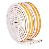SHiZAK 2pcs 5M(9*6mm)D-Type White Foam Draught Self Adhesive Window Door Exclude