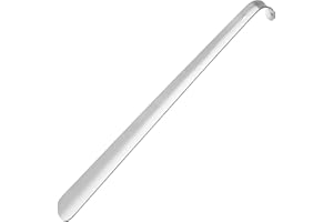 PREMYO Calzador Largo 42 cm de Largo para Zapatos Botas Metálico Acero Robusto Duradero con Gancho Diseño Ergonómico Cómodo de Usar Sin Agacharse