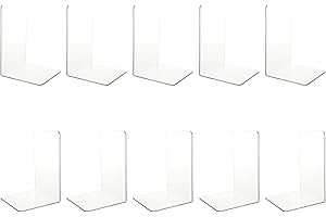 GOYADA 10 Pcs Serre-Livres en Acrylique Transparent, Serre Livre Transparent, Lourds Cale Livre pour Bibliothèque, École, Bureau, Maison, Enfant, Librairie, Robuste